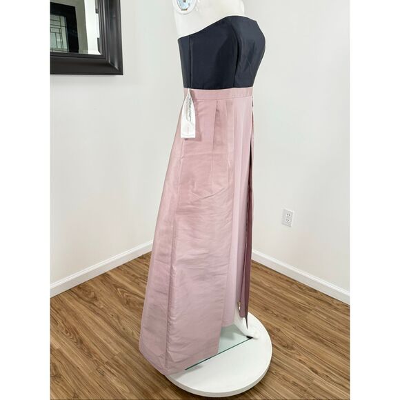 Kay Unger Womens Vivienne Strapless Walk Thru Gown Woodrose Navy Size 12 - Picture 8 of 11